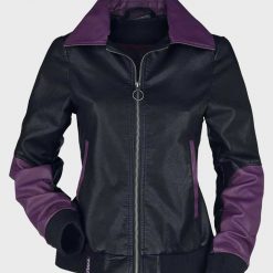 Riverdale Black and Purple Leather Bomber Pretty Poisons Jacket