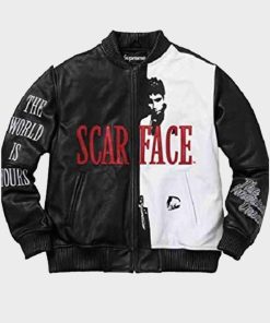 Scarface Al Pacino Bomber Leather Tony Montana Jacket