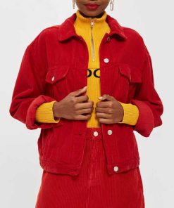 Willow Shields Red Corduroy Jacket