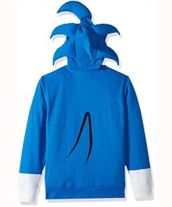 Video Game Sonic The Hedgehog Costume Blue Hoodie with Hood