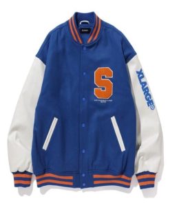 Blue and White Sonic the Hedgehog Letterman Jacket
