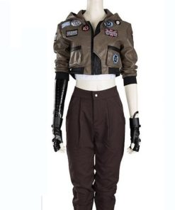 Helen Sadler Love, Death and Robots Brown Leather Cropped Jacket