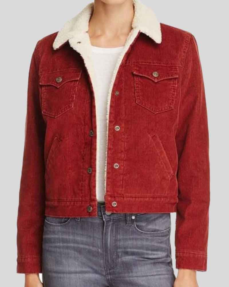 red jean jacket with fur