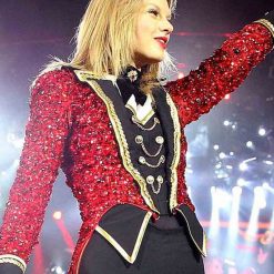 Taylor Swift Red Tail Sequin Coat