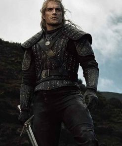 The Witcher Henry Cavill Black Leather Jacket
