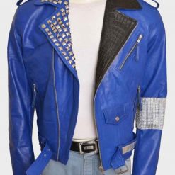 WWE Superstar Brian Kendrick Blue Motorcycle Leather Jacket