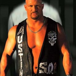 WWE Black Leather Stone Cold Steve Austin 3:16 Skull Vest