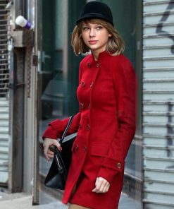 Taylor Swift Red Double Breasted Coat