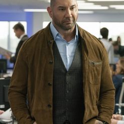 My Spy Dave Bautista Camel Brown Leather Jacket