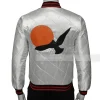 Orange Sun Retro Fall 70’s Silver Wings Bomber Jacket