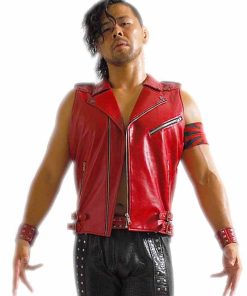 Red Leather WWE Shinsuke Nakamura Vest