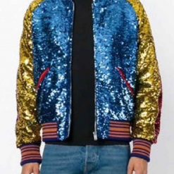 BTS Jimin DNA Style Sequin Bomber Jacket