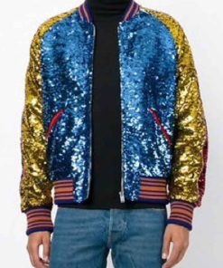 BTS Jimin DNA Style Sequin Bomber Jacket