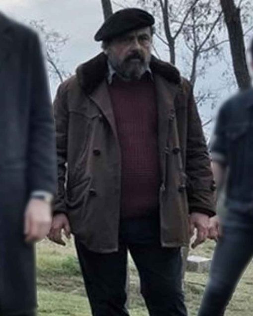 Money Heist Paco Tous Brown Suede Leather Moscú Coat