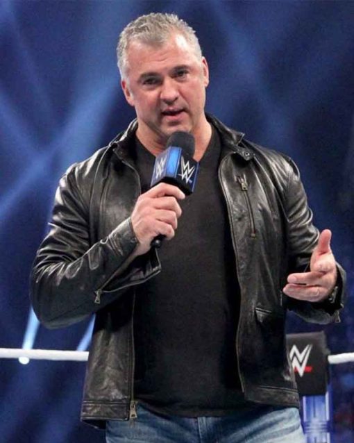 WWE Wrestler Black Shane McMahon Leather Jacket