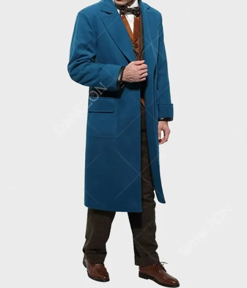 Eddie Redmayne Fantastic Beasts Blue Trench Coat