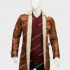 Bane Brown Shearling Leather Coat