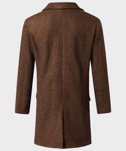 Mens Double Breasted Brown Coat