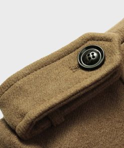 Mens Brown Mid-Length Wool Coat