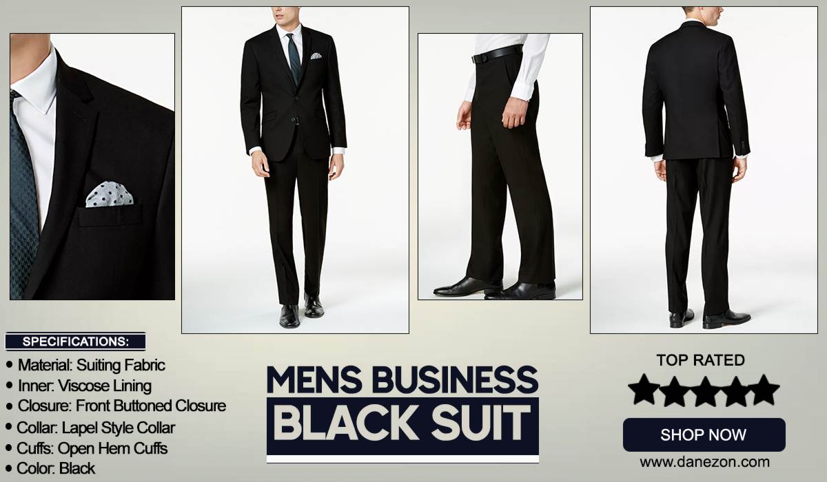 Mens Black Business Suit