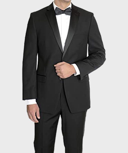 Two Buttons Woolen Tuxedo Suit for Mens