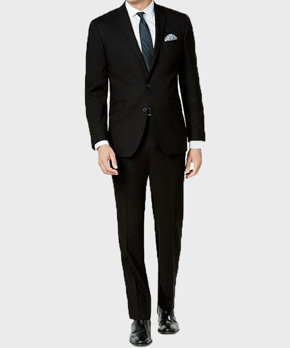 Mens Business Black Suit | Gentleman Style Two Buttons Black Suit