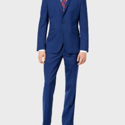 Gentlemen Style Mens Classic Blue Wool Suit
