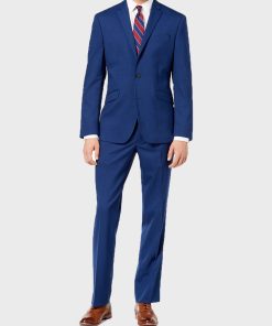 Gentlemen Style Mens Classic Blue Wool Suit