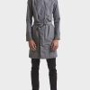 Grey Hooded Raincoat for Mens