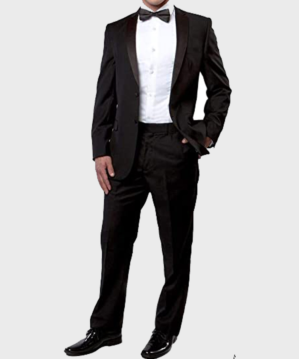 Black Tuxedo Silk Collar Suit – JT Menswear