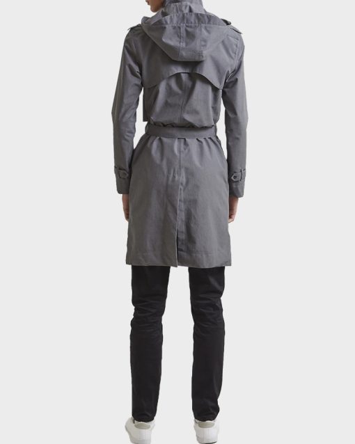 Grey Zipper Raincoat for Men
