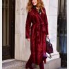 Grace Sachs Maroon Velvet Coat