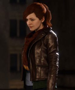 Spiderman PS4 Watson Brown Mary Jane Leather Jacket