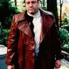 The Sopranos S02 Tony Soprano Brown Leather Coat