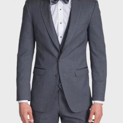 Mens Grey Notch Lapel Suit