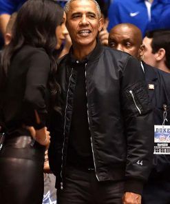 President Barack Obama Black Bomber Jacket