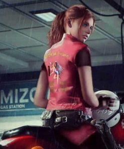 Resident Evil Claire Redfield Red Leather Vest