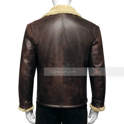 Brown Sheepskin distressed leather jacket