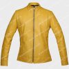 Women Yellow Leather Jacket