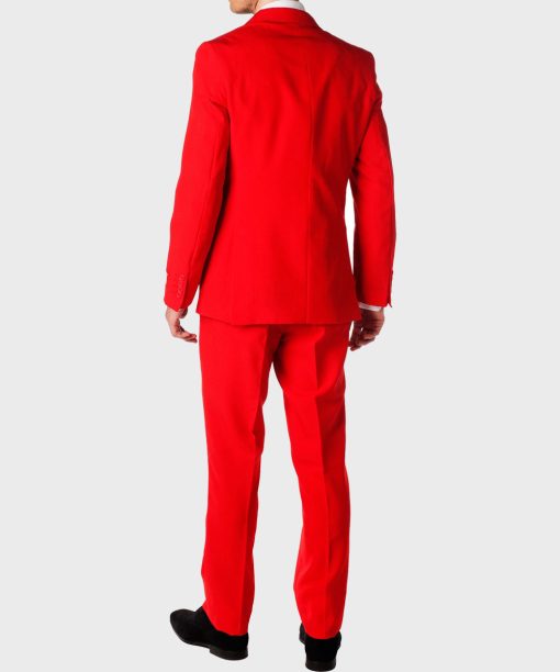 Mens Red Devil Wool-Blend Suit