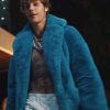 Justin Bieber Blue Fur Coat
