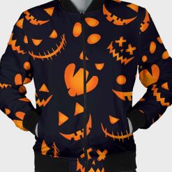 Pumpkins Pattern Halloween Bomber Jacket