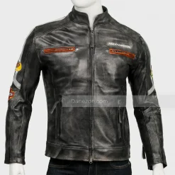 Harley Davidson Cafe Racer Mens Leather Jacket
