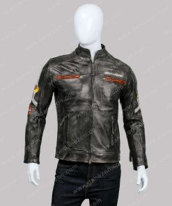 Harley Davidson Café Racer Distressed Leather Jacket