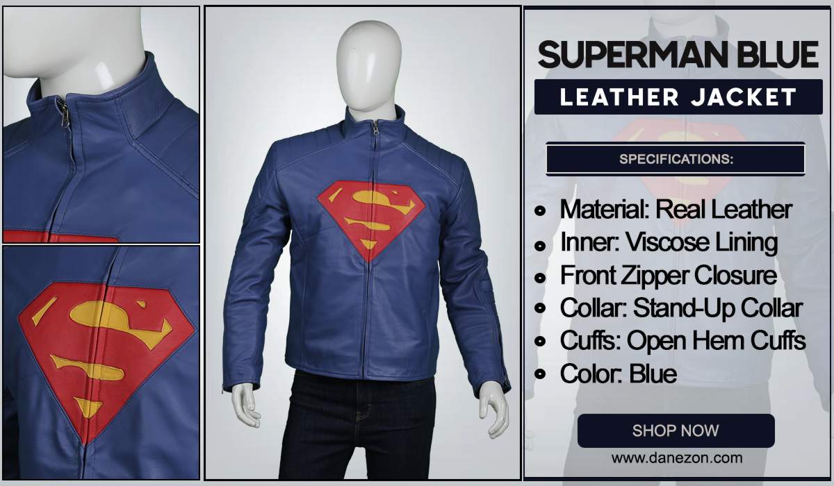 Superman Blue Leather Jacket