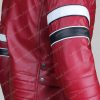 Mens Cafe Racer Red Retro Leather Jacket