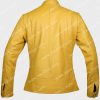 Casual Women Classic Yellow Leather Jacket