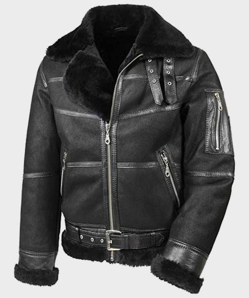 Aviator Mens B16 Sheepskin Leather Jacket