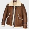 Mens B3 Flight Aviator Shearling Leather Jacket