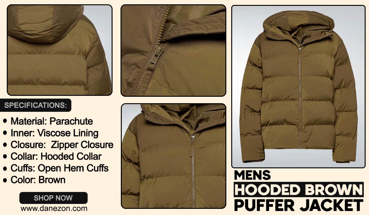 Men’s Hooded Brown Jacket
